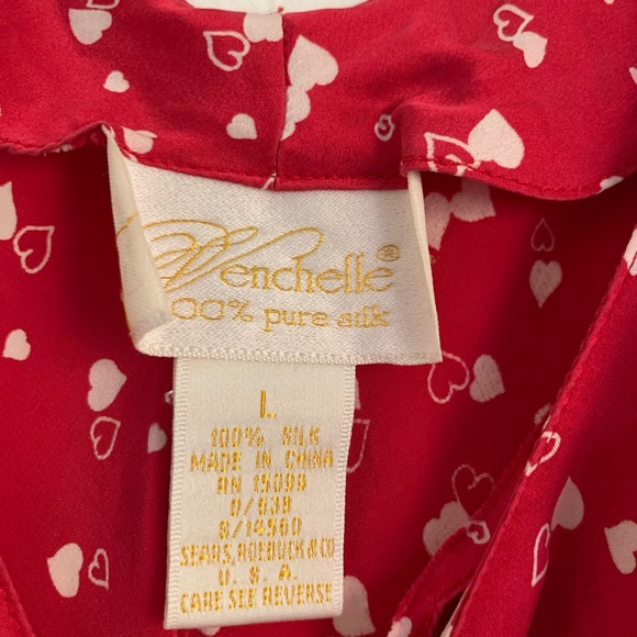 SOLD Y2K Silk Red Heart Print Cami Tank Top - Picture 6 of 7